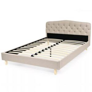 Tweepersoonsbed vidaXL Beige