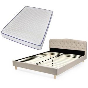 Tweepersoonsbed vidaXL Beige