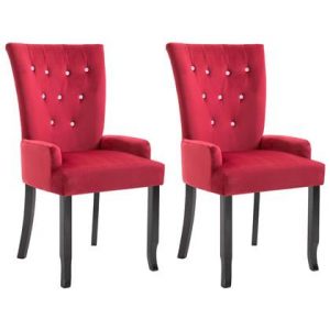 Eetkamerstoel vidaXL Rood