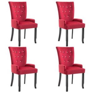Eetkamerstoel vidaXL Rood