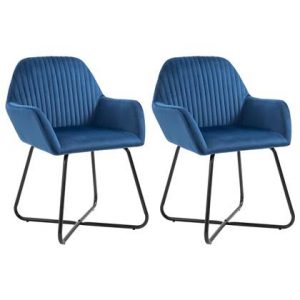 Eetkamerstoel vidaXL Blauw