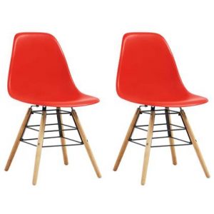 Eetkamerstoel vidaXL Rood