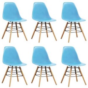 Eetkamerstoel vidaXL Blauw