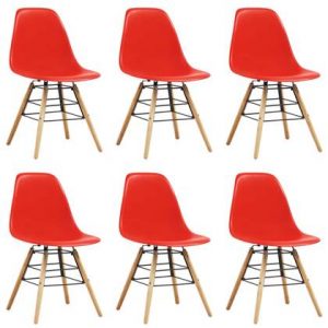 Eetkamerstoel vidaXL Rood