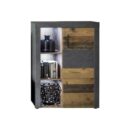 Hioshop Irina dressoir 1 deur en 3 planken, grijs Matera, Old Wood